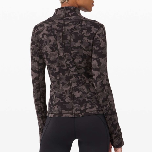 Lululemon Run Briskly 1/2 Zip Jacket Size 2 Heritage Camo Jacquard Black - Picture 2 of 12